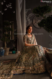 Pakistani Designer Mint Bridal Wedding Lehenga 