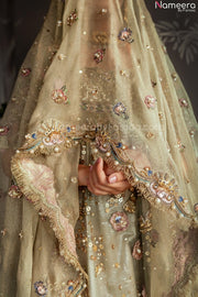 Pakistani Designer Mint Bridal Wedding Lehnga 