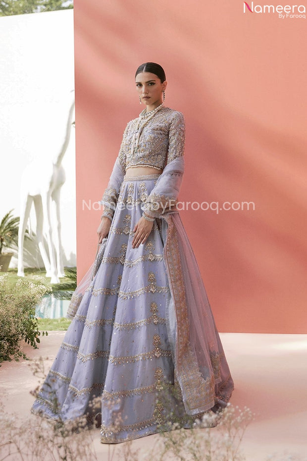 Pakistani Designer Purple Lehenga Bridal Dress