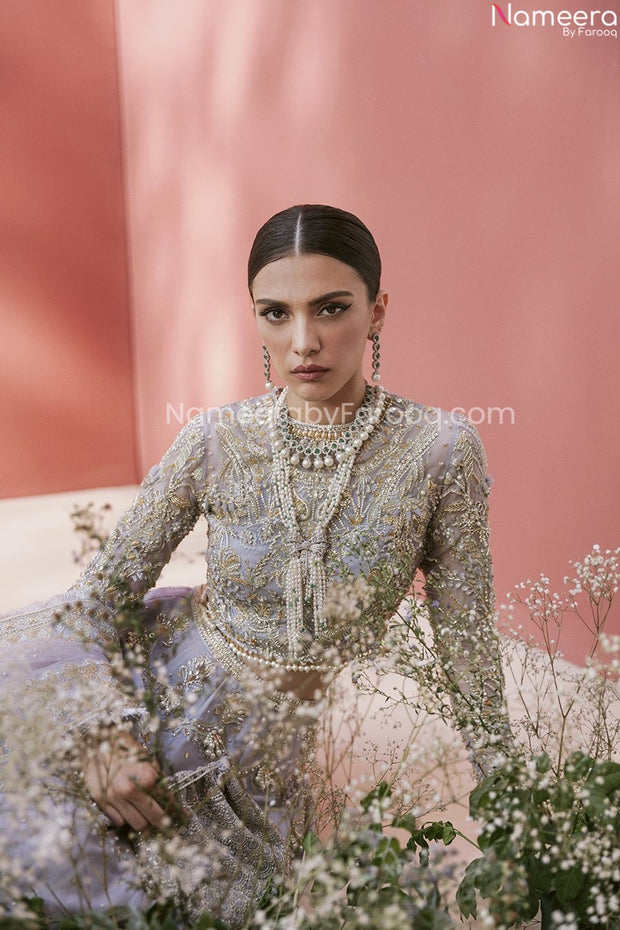 Pakistani Designer Purple Lehnga Bridal Dress