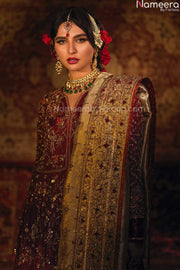 Pakistani Designer Red Bridal Lehnga Gown Dress 2022