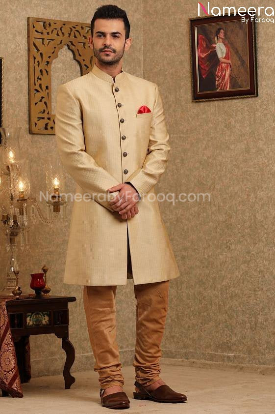 Pakistani Designer Sherwani Wedding Online 2021 Front Look
