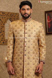 Pakistani Designer Sherwani for Groom Online Closeup View