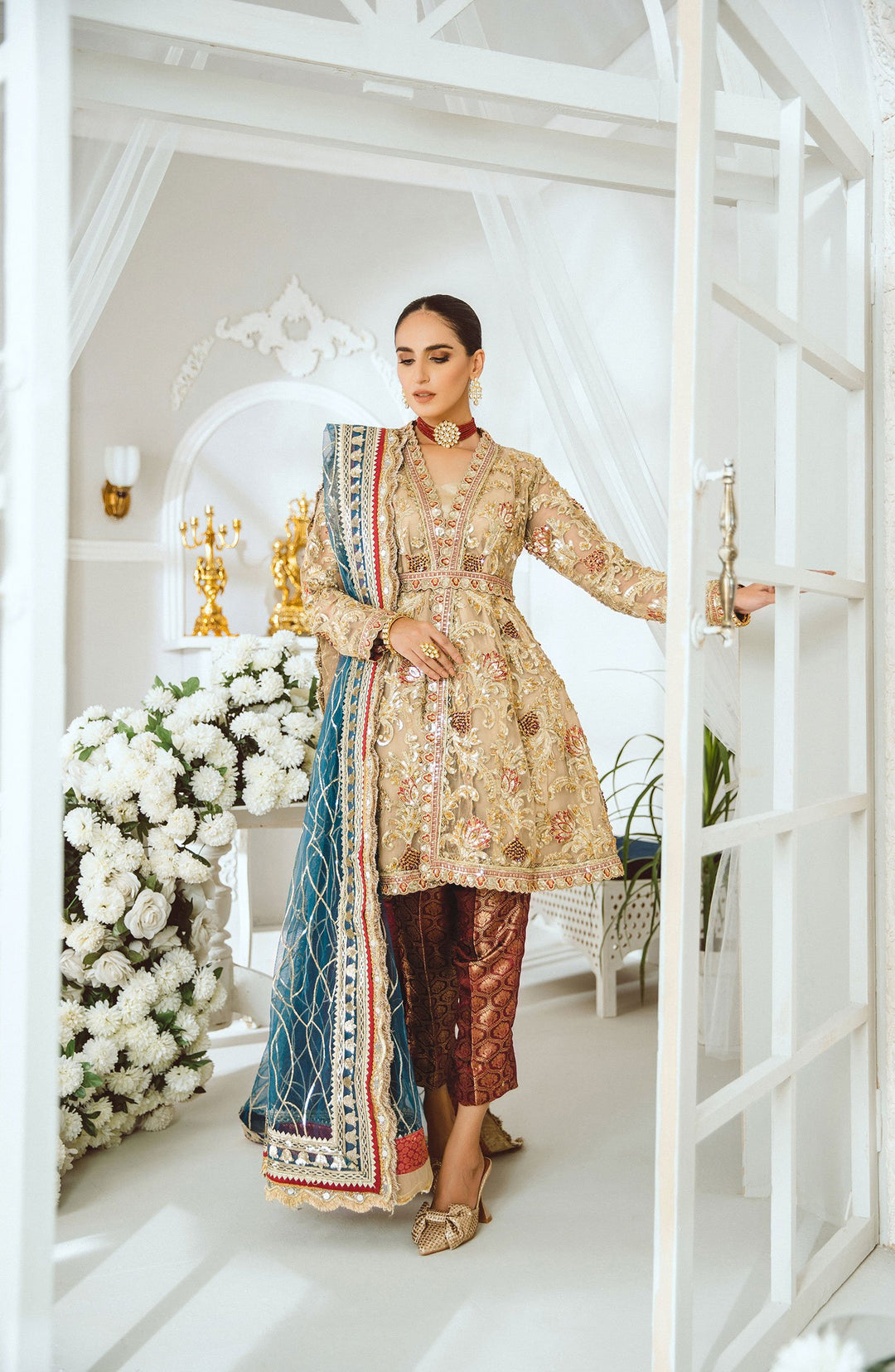 white christmas dresses Latest Pakistani Dresses Online with Peplum by Designer 2021 – Nameera by  Farooq