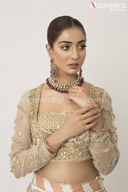 White and Gold Pakistani Bridal Dress