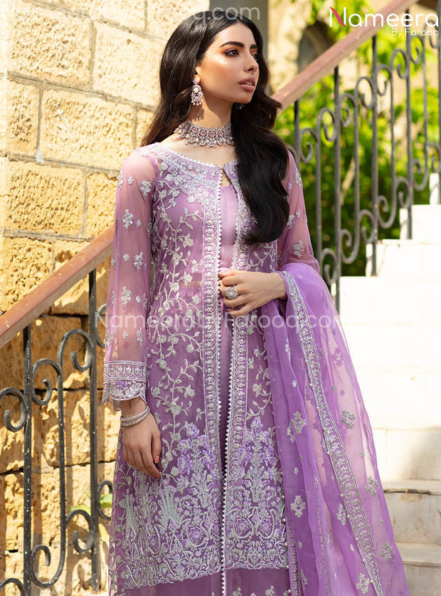 Printed Women Lavender Georgette Gown Dupatta Set, Party wear at Rs 600 in  Surat