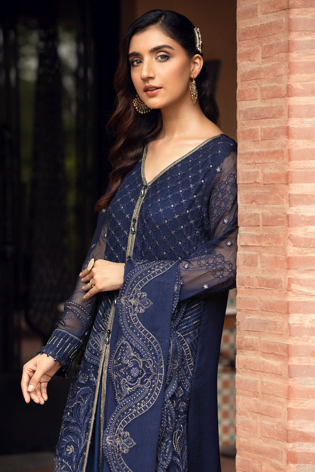 Party Wear Salwar Kameez In Navy Blue Color 2021 #PF143