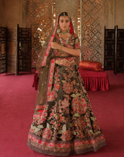 Pakistani Dress in Bridal Floral Lehenga Choli Style