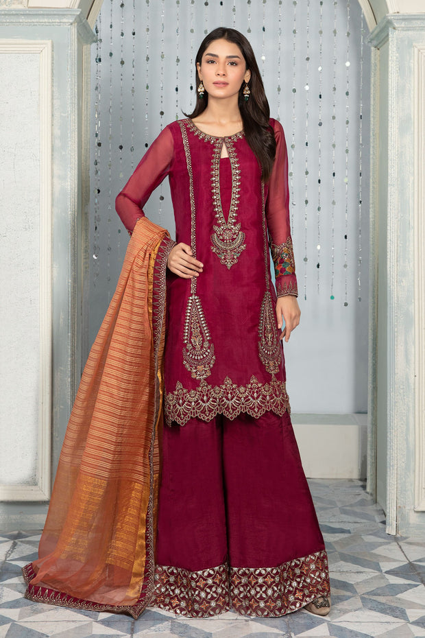 Pakistani Dress in Sharara Kameez and Dupatta Style