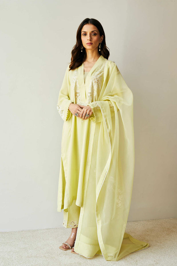 Pakistani Dress in Yellow Salwar Kameez Dupatta Style