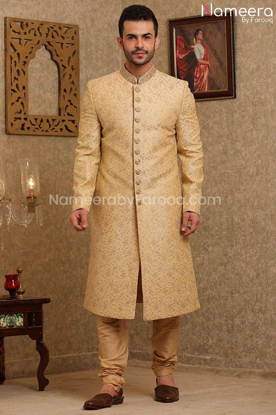 Pakistani Dulha Sherwani for Groom Online 2021 Front Look