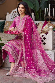 Pakistani Eid Dress Fuchsia Embroidered kameez with Trousers 2023