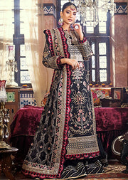 Black Long Kameez Sharara for Pakistani Party Wear