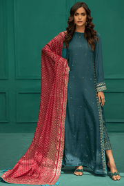 Pakistani Eid Dresses in Blue Long Kameez Trouser Style
