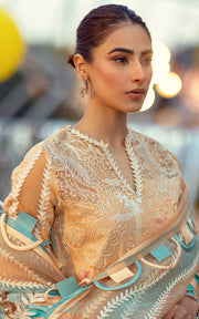 Pakistani Eid Dresses in Cream Color Salwar Kameez 2022