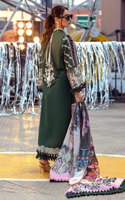 Pakistani Eid Dresses in Dark Green Salwar Kameez 2022