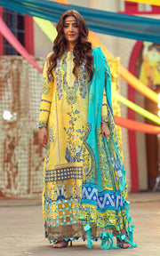 Pakistani Eid Dresses in Lime Yellow Kameez Salwar