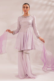 Pakistani Eid Dress in Lilac Gharara and Peplum Style