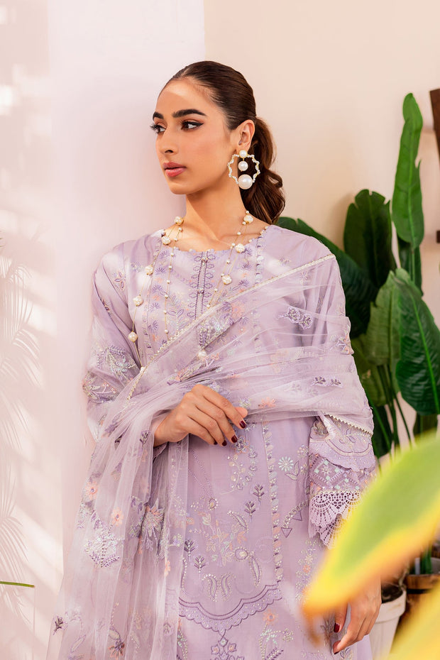 Pakistani Eid Dress in Lilac Kameez and Trouser Style Online
