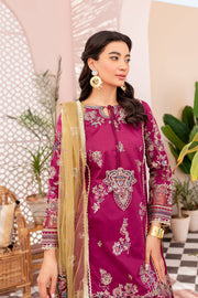 Pakistani Eid Dress in Magenta Kameez Sharara Style Online