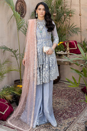 Pakistani Eid Dress in Organza Frock and Sharara Style