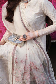 Pakistani Eid Dress in White Lawn Kameez Trouser Dupatta Style