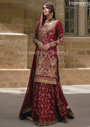 Red Bridal Sharara Dress 