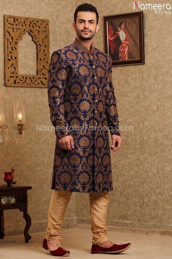 Pakistani Embroidered Designer Sherwani 2021 Overall look