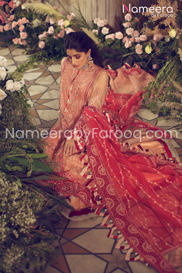  Pakistani Embroidered Organza Libaas