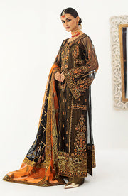 Pakistani Embroidered Dress in Black Kameez Trouser Style