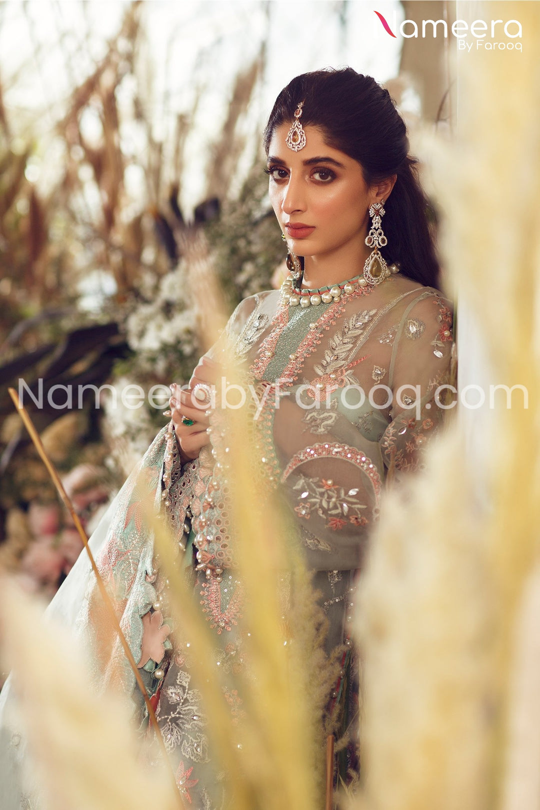 Latest Pakistani Formal Party Dress with Embroidery