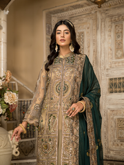 Pakistani Embroidered Gown With Sharara Wedding Dress