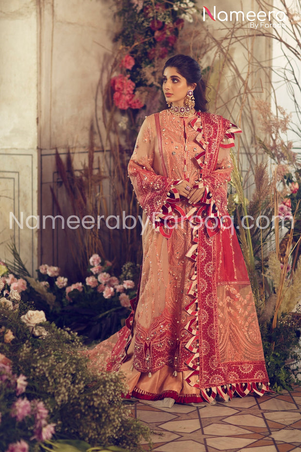  Pakistani Embroidered Organza Libaas