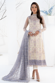 Pakistani Embroidered Pearl White Kameez Capri Wedding Wear 2023