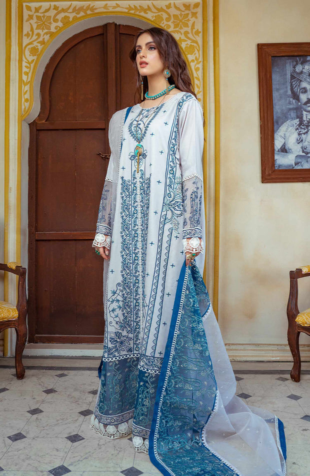 Pakistani Embroidered Suit in Kameez Trouser Style Online
