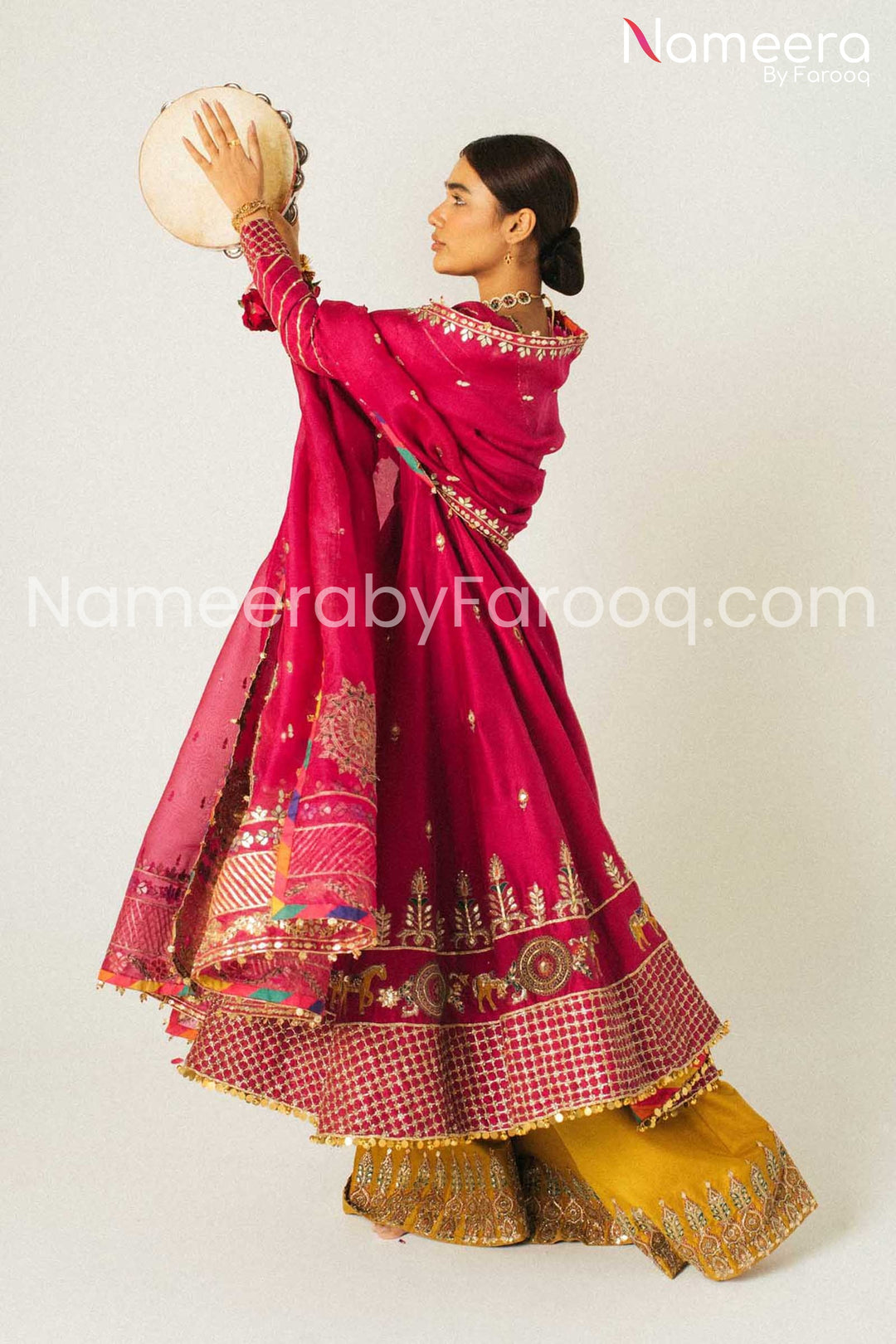 Pakistani Embroidered Wedding Frock 