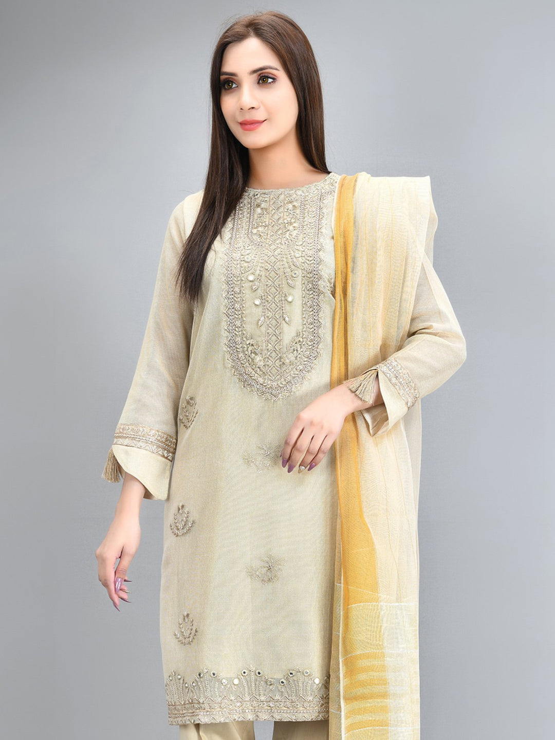 Pakistani Embroidered Zarri Net Suit 2021