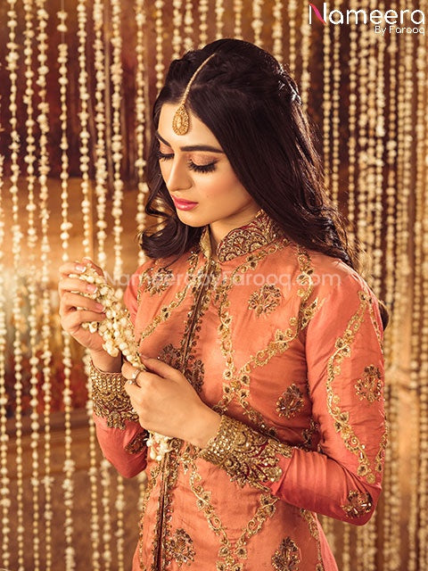 Pakistani Dress for Wedding Party Female  Close up View