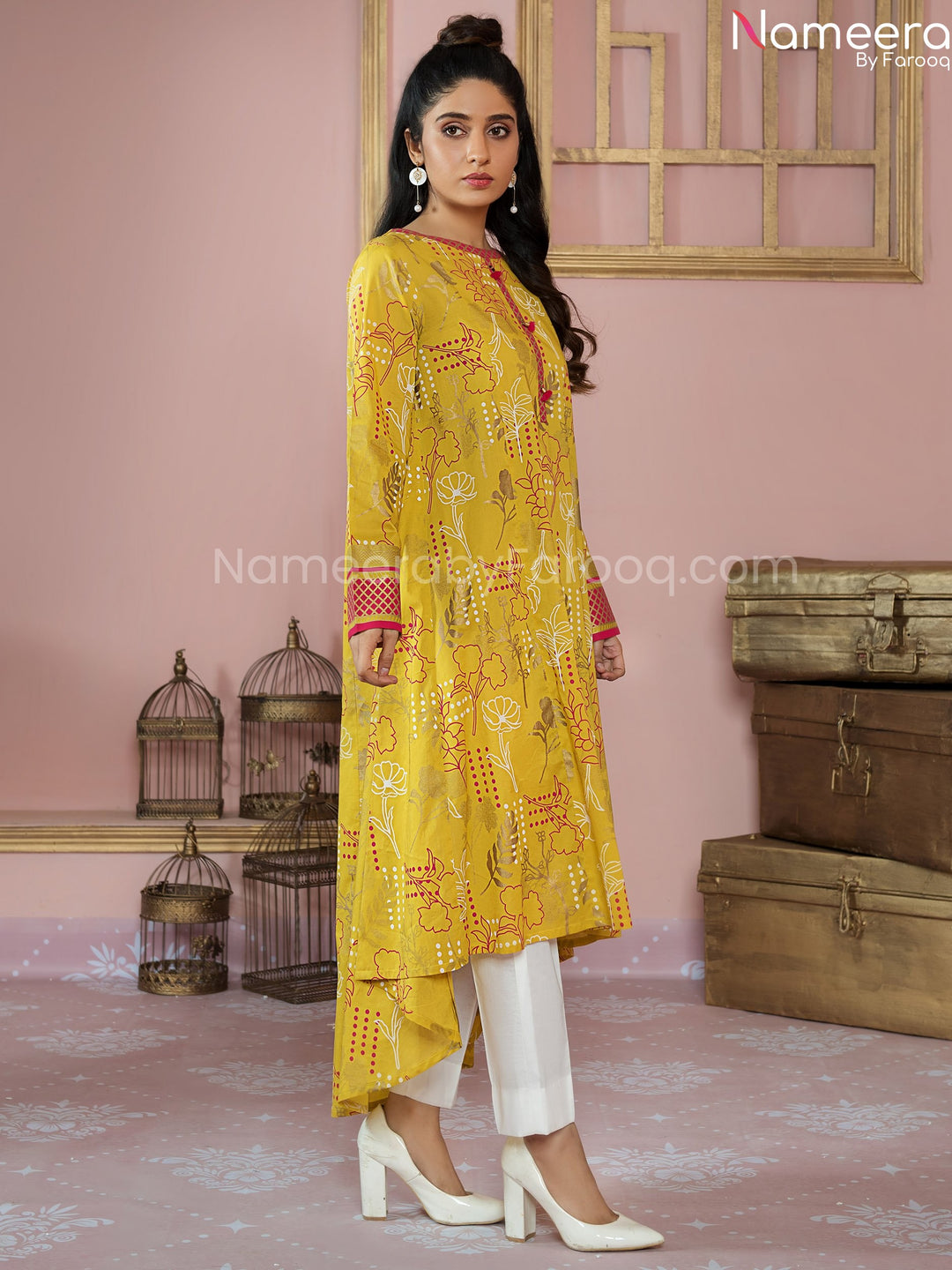 Pakistani Festive Shirt and Trousers for Ladies