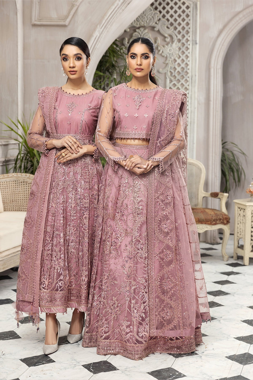 Pakistani Frock Dress Choli in Pink Color