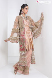 Pakistani Front-Open Baggy Tulle Jacket Dress 2022