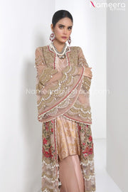 Pakistani Front-Open Baggy Tulle Jacket Dress Online