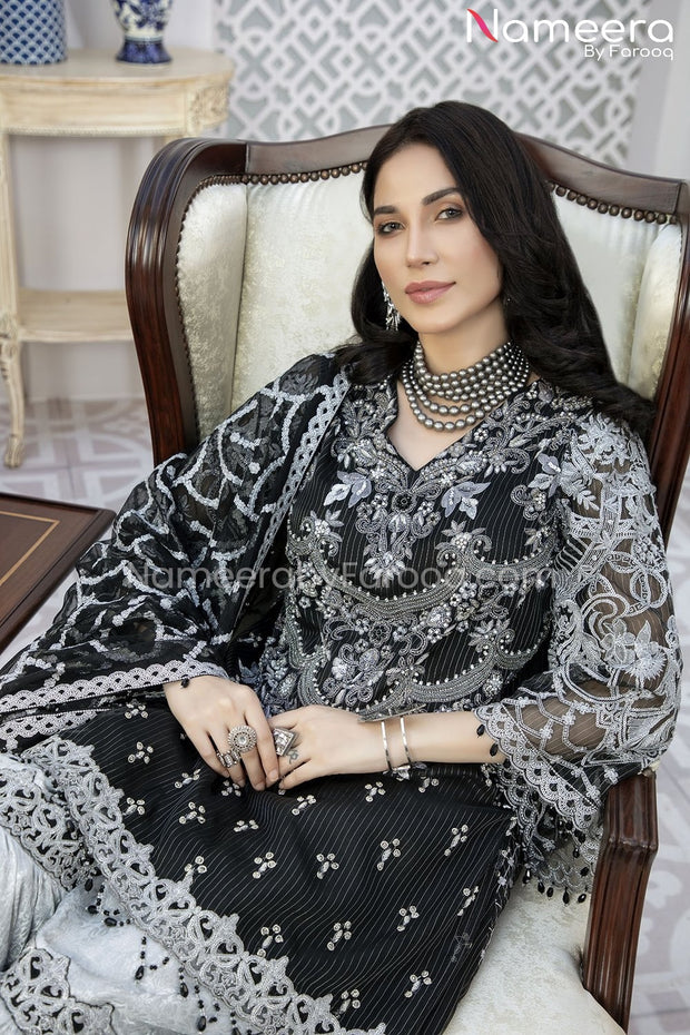 Pakistani Gharara Dress with Short Shirt Embroidery
