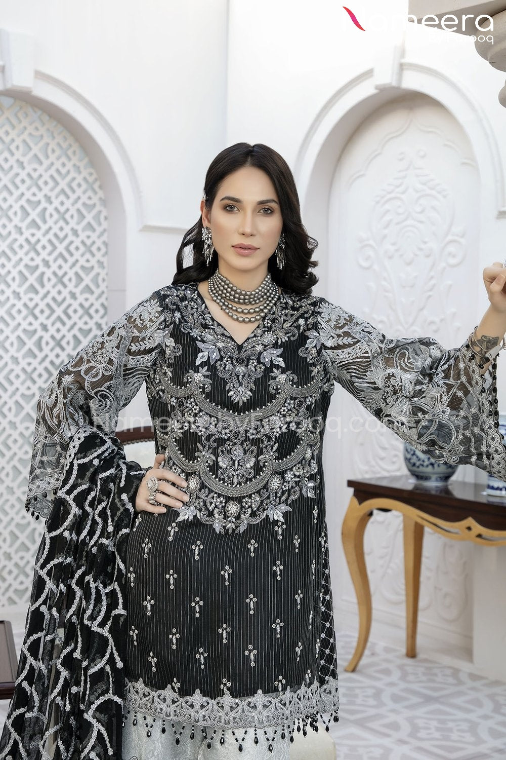 Pakistani Gharara Dress with Short Shirt Online