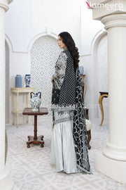 Pakistani Gharara Dress with Short Shirt Online Backside Look