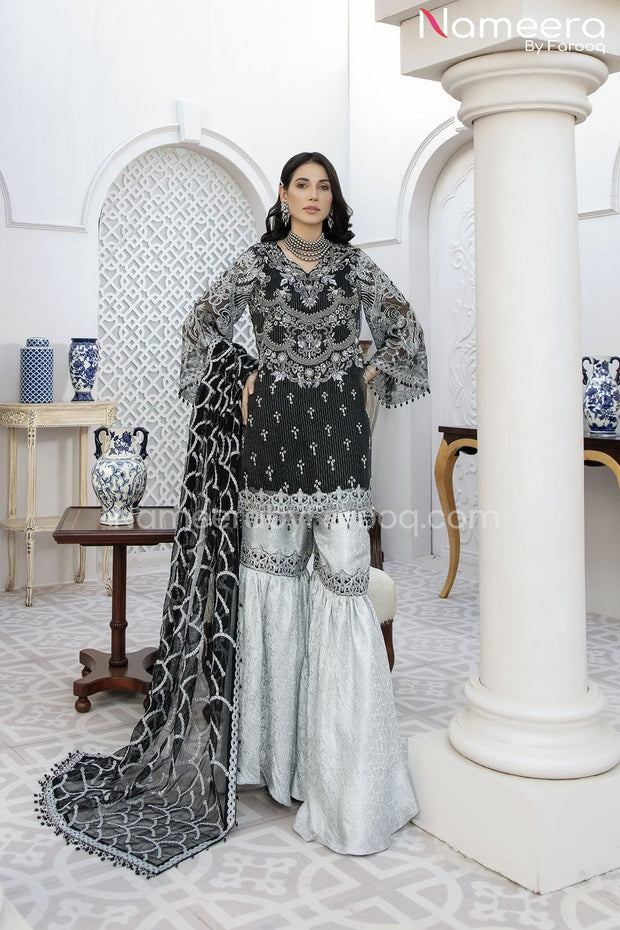 Pakistani Gharara Dress with Short Shirt Online