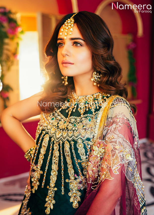 Pakistani Gharara and Short Shirt for Wedding Party