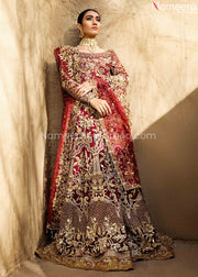 Pakistani Gold Red Bridal Maxi for Wedding 2021 Front View