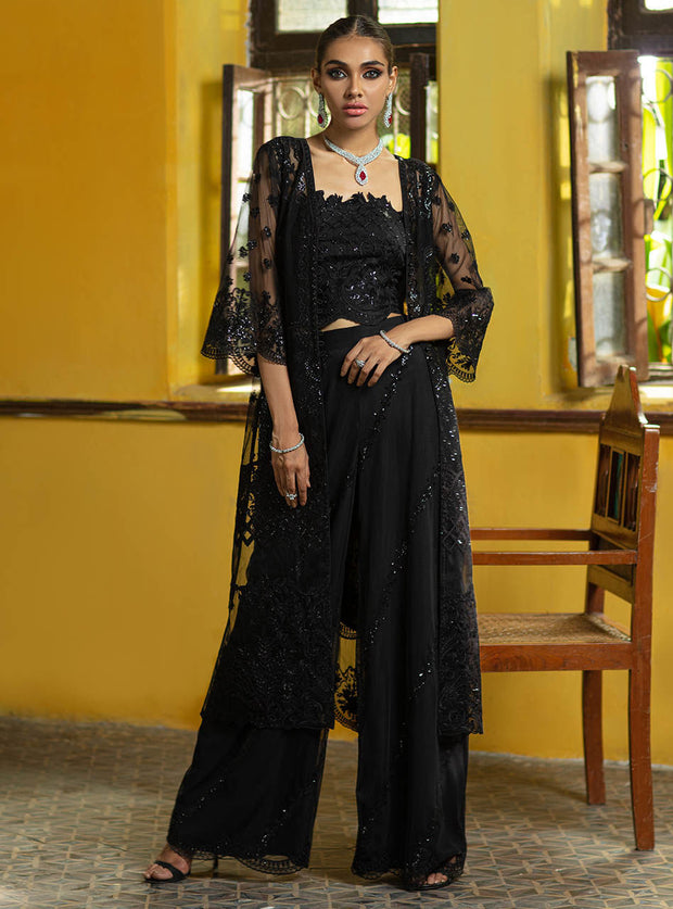 Pakistani Gown Dress In Black Color By Designer Online 2021 Nameera by Farooq