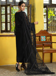 Pakistani Gown Dress In Black Color